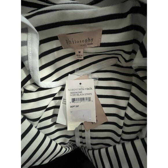 NWT  Philosophy Black & White Striped Women’s Blazer – Size Medium - Picture 6 of 6